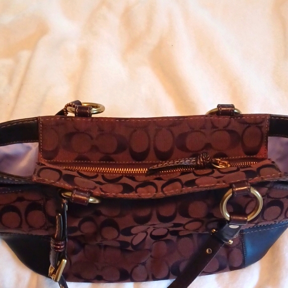 Authentic Coach Brown Signature Handbag - Picture 7 of 10